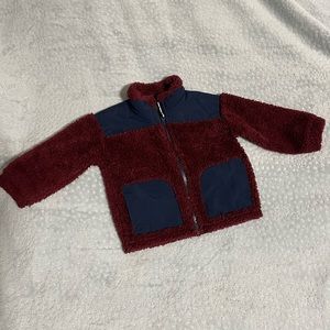 Cat & Jack zip up maroon and navy sweater
